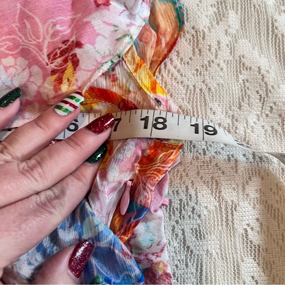 Anthropologie Bhanuni by Joyti embroidered ruffle sleeve beaded top - Picture 7 of 15